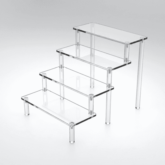 Acrylic Cupcake Display Stands 4 Tier Display Shelf for Food Desserts, Lotion Holder, Cupcake, Figure Display Stand for Organizer and Decoration (Clear,8''X8''X10'')