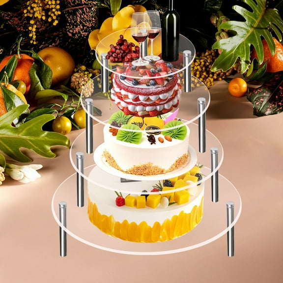 Acrylic Cupcake Stand Tower with Clear Cover, Round Dessert Display Rack for Weddings, Birthdays and Parties