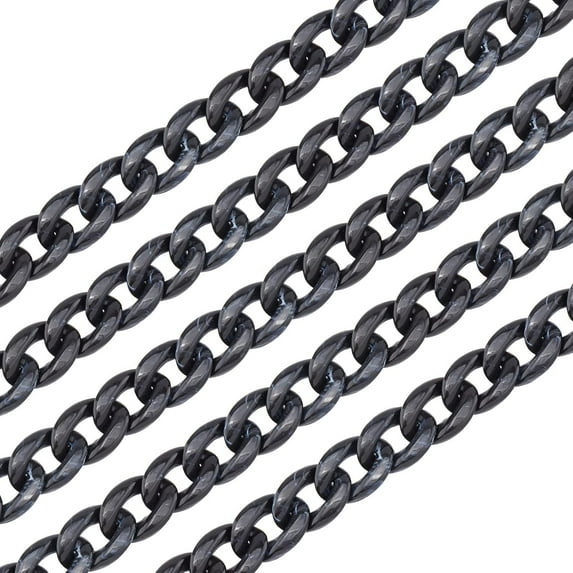 Acrylic Curb Chains Unwelded Black 39.37 inch(100cm) Link: 29x21x6mm 1m/strand
