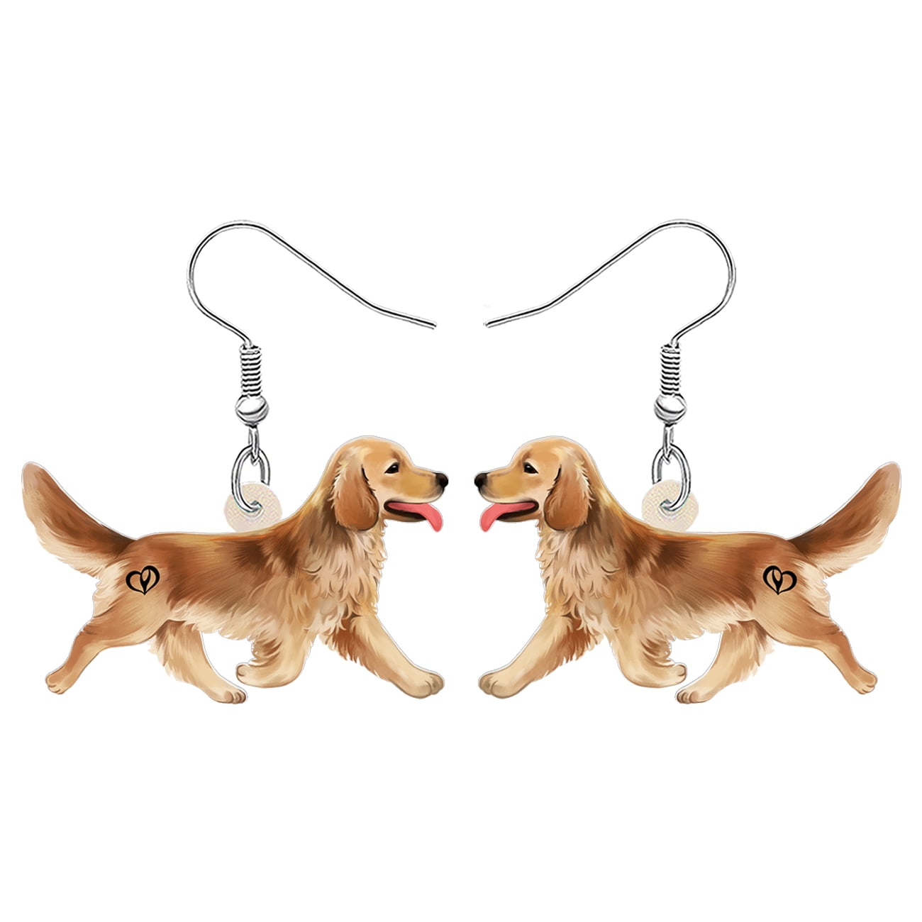 NEWEI JEWELRY Acrylic Cute Golden Retriever Dog Earrings Sweet Puppy Breed Dangle Jewelry Charms For Women Gifts