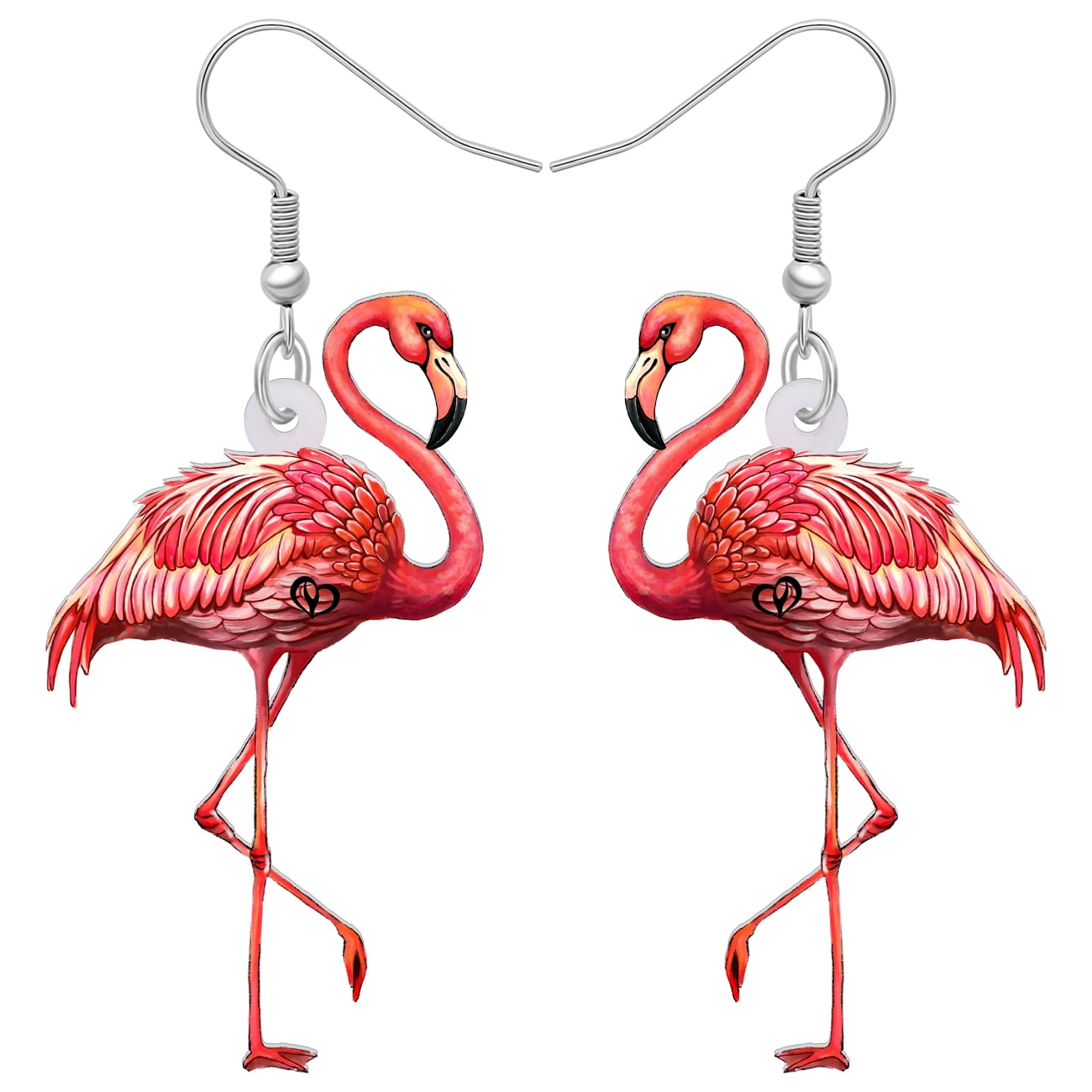 Acrylic Flamingo Earrings - Cute Tropical Bird Dangle Earrings For Women, Lightweight Novelty Jewelry Gift