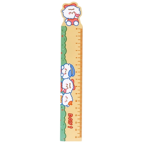 Acrylic Cute Ruler 15cm with Centimeter Scale and Adorable Pattern - Pink