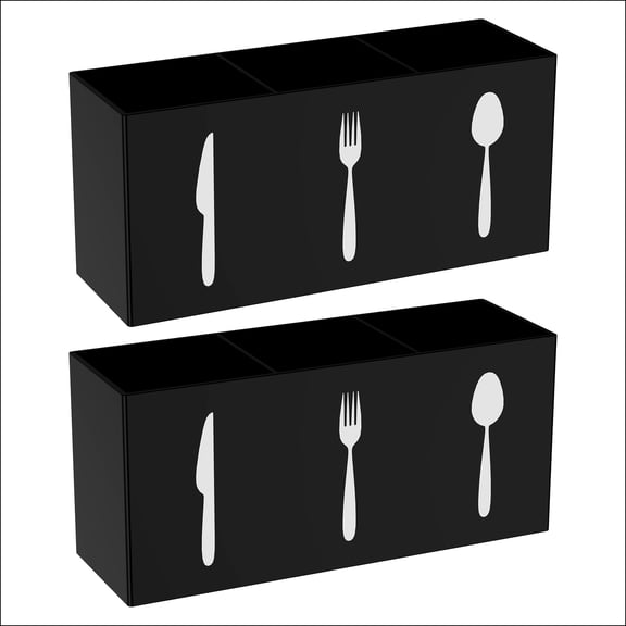 Acrylic Cutlery Organizer Clear Spoon and Fork Holder Exquisite 3 Section Tableware Storage Box Easy to Clean Plastic Cutlery Utensil Holder Large Silverware Tableware Storage Box for Home