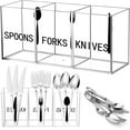 thumbnail image 1 of Acrylic Cutlery Storage Organizer Plastic Utensil Holder Clear Silverware Organizer 3 Section Tableware Storage Box Countertop Fork Spoon Knife Holder Party Flatware Caddy for Kitchen Storage, 1 of 6