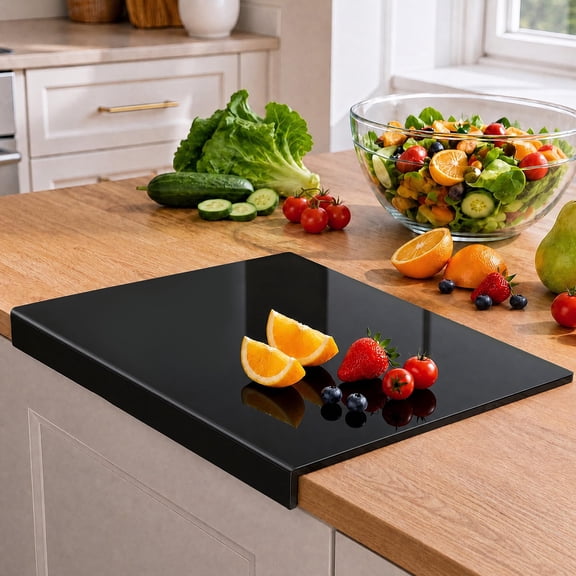 Acrylic Cutting Board with Counter Lip, Cutting Boards for Countertop Protector, 60% Thicker & Durable, Perfect for Protecting Countertops, Versatile & Easy to Clean, Ideal for Kitchen Use