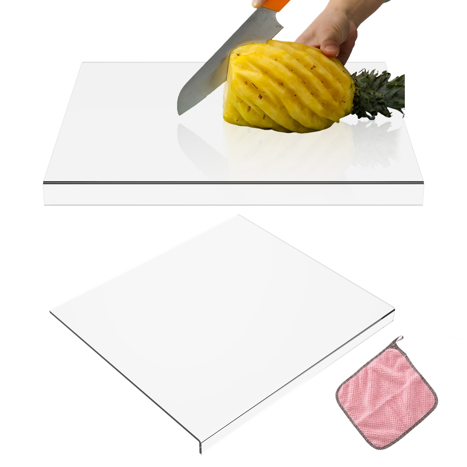 Acrylic Cutting Board NonSlip Transparent Cutting Board with Lip