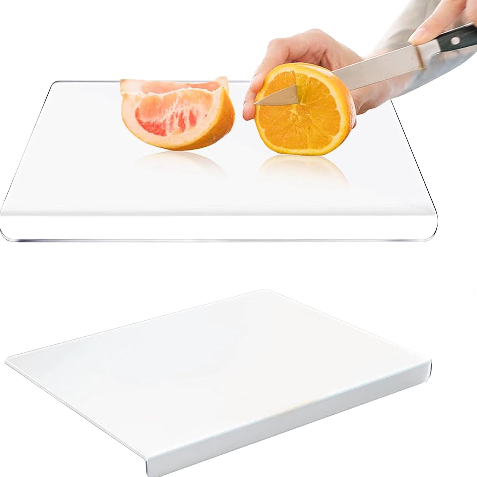 Acrylic Cutting Board Transparent Cutting Board with Lip Edge 40x45cm  Reusable Cutting Board Rectangle Chopping Board Clear Countertop Protector  Board for Kitchen Countertop 