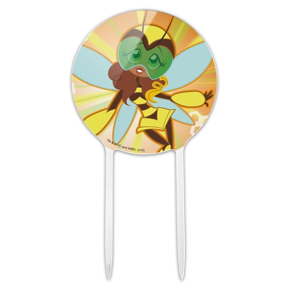 Acrylic DC Super Hero Girls Bumblebee Cake Topper Party Decoration for Wedding Anniversary Birthday Graduation