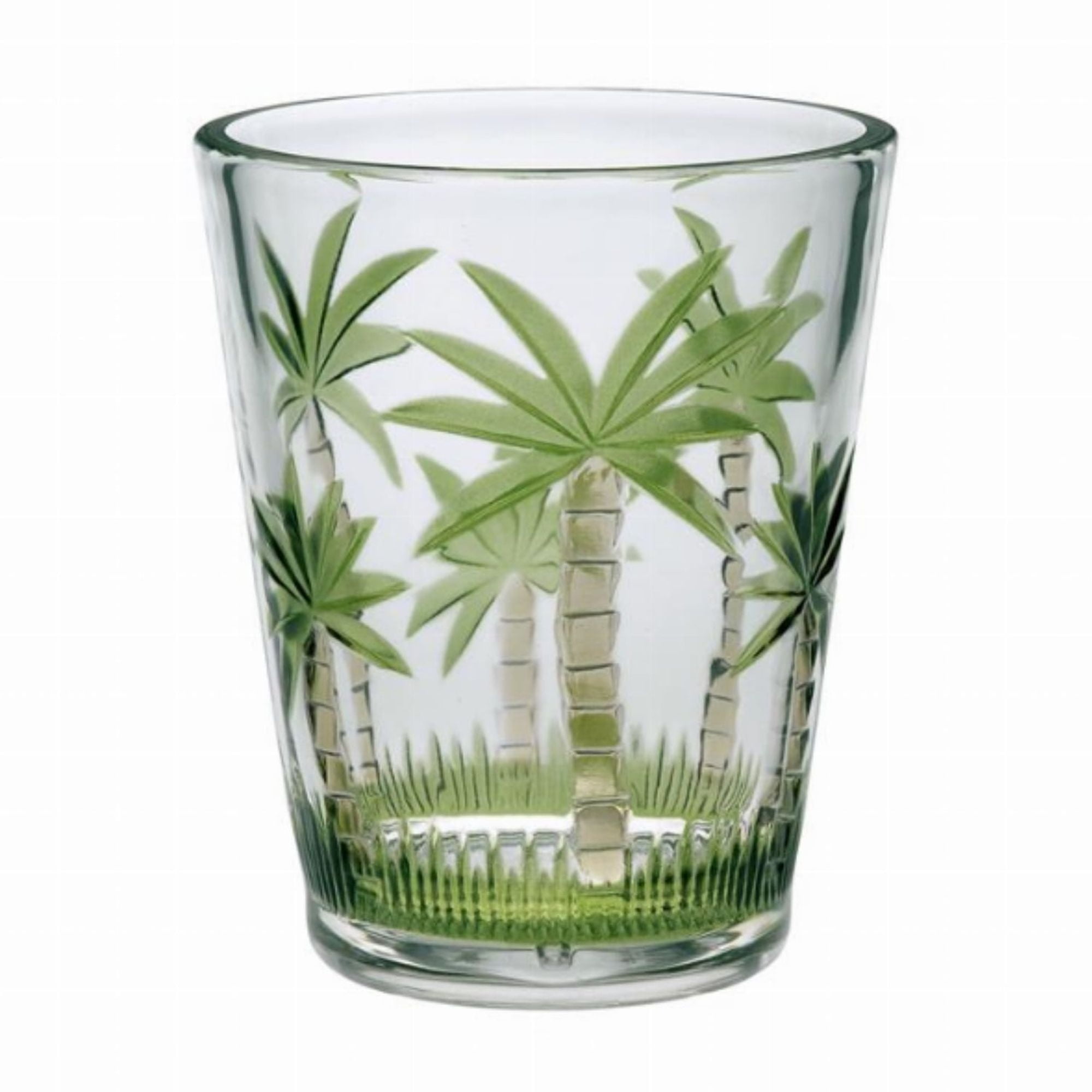 Green Palm Tree Design Acrylic Tumbler Set of 4