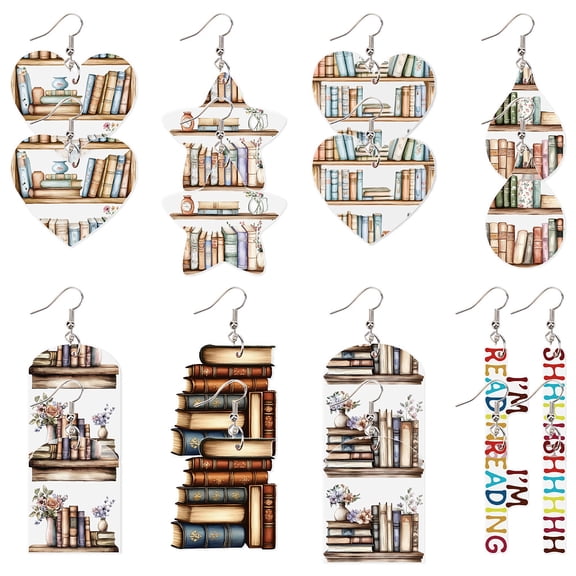 Acrylic Dangle Earrings Mixed color Book 44.6~50x10.150mm 1pair/style