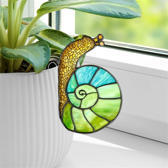 Acrylic Decorative Flower Pot with Snail Insert for Home Indoor Plants Modern Design Flower Pot for Decoration