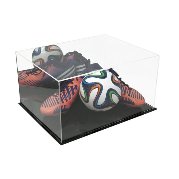 Acrylic Deluxe Display Case - Medium Rectangle Box with Mirror 15.25" x 12" x 8" (A026-DS)