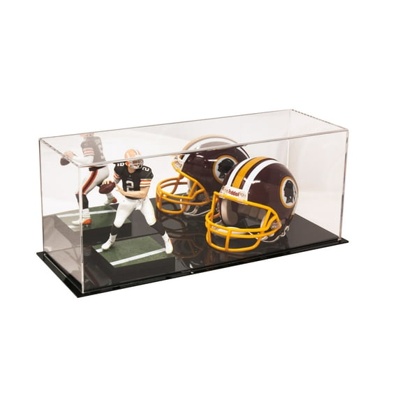 Acrylic Deluxe Display Case with MIrror - Large Rectangle Box 17" x 6" x 7" (A019-DS)
