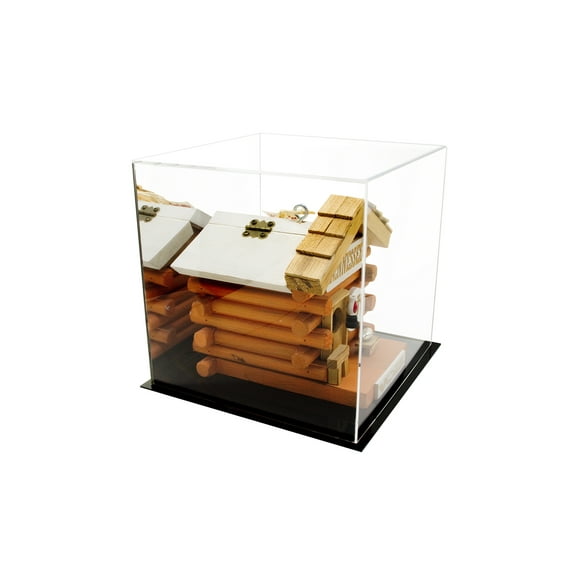 Acrylic Deluxe Display Case with Mirror - Medium Square Box 10" x 10" x 10" (A028-DS)