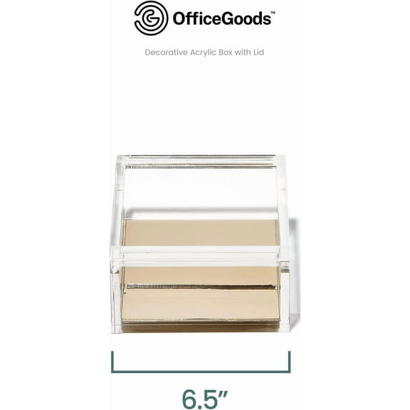 Acrylic Desk Organizer with Gold Base - Extra Large, Functional & Elegant Storage Box for Home or Office