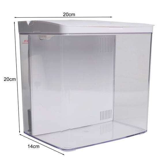 Acrylic Desktop Betta Fish Tank with LED Light and 3-Layer Filter, Silent Pump, Small Aquarium for Goldfish, Shrimp and Other Aquatic Pets, Black(white)