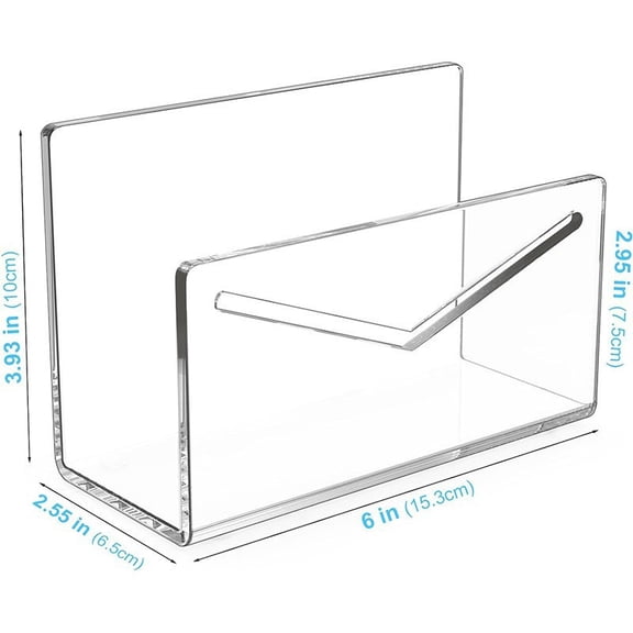 Acrylic Desktop Mail Sorter Organizer Clear Letter Document Sorting Rack with "Mail" Inscription Office Home Stationery Holder for Invitations Bills Cards 1-Pack