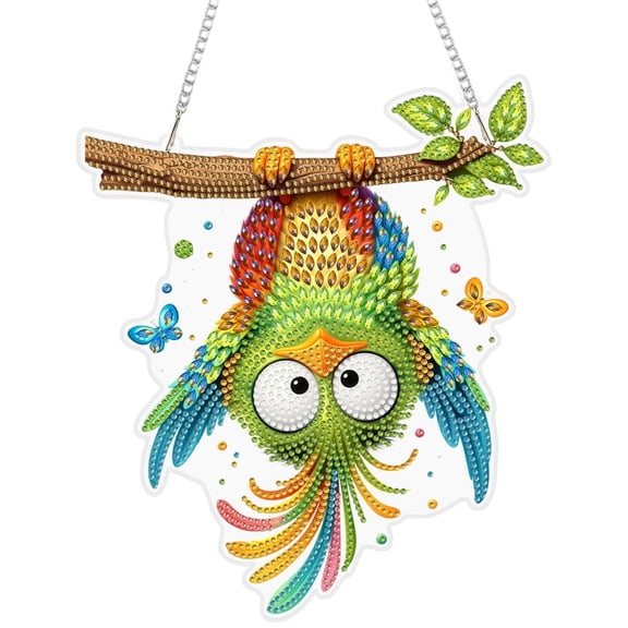 Acrylic Diamond Art Hanging Suncatcher Kit DIY Crystal Rhinestone Door Window Pendant 4th of July Decoration Wreath Boot Kit Sparkling Craft Gift for Home Party Festival Decor