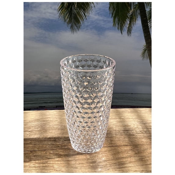 Acrylic Diamond Cut Hi-Ball - Clear 19 oz. Set of 4 Clear 19 oz.