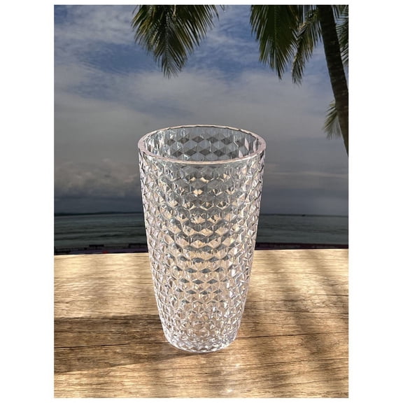 Acrylic Diamond Cut Hi-Ball - Clear 19 oz. Set of 4 Clear 19 oz.