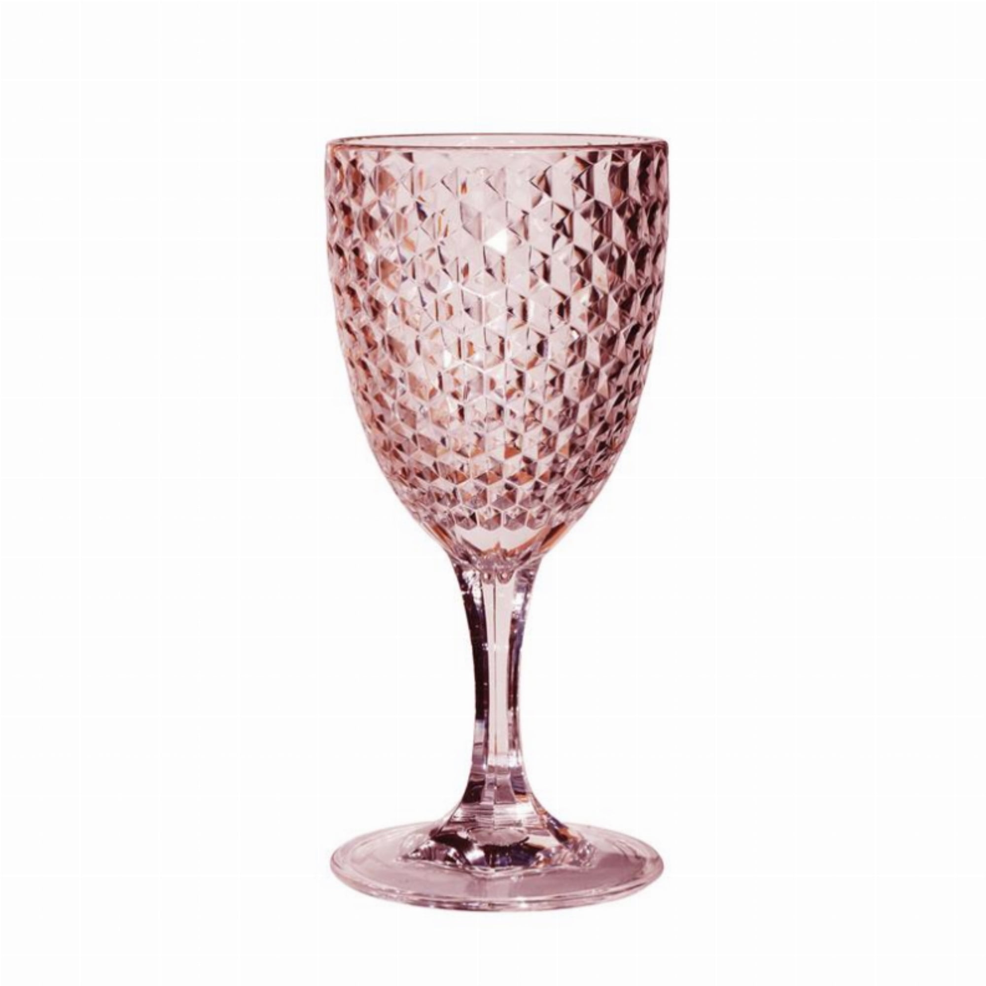 LeadingWare Group Acrylic Diamond Cut Wine Glass Set, Pink, 12 oz, Durable  and Stylish - Walmart.com, image size:2000x2000