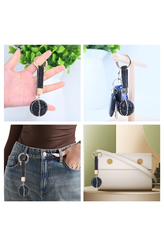 Acrylic Diamond Keychain Shiny Rhinestones Crystal Ball Keychain Car Bag Purse Charm Pendant Key Ring for Women