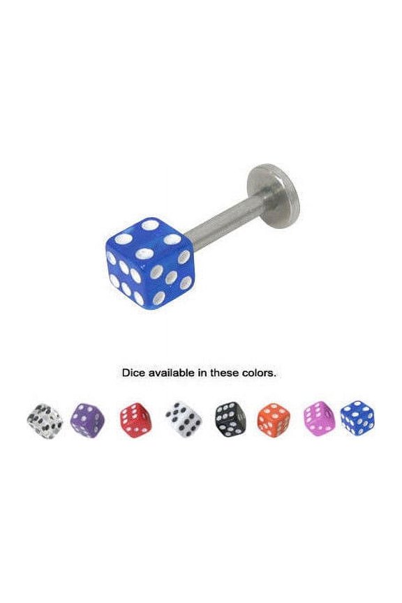 Acrylic Dice Labret Monroe Lip Jewelry - 8 Colors Available
