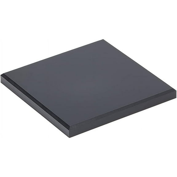 Acrylic Display Base 4x4x0.6 Inch Acrylic Square Beveled Display Block Black Solid Cube Stand