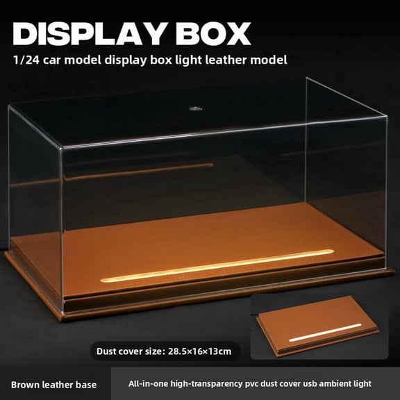Acrylic Display Box with Light for 1:24 Alloy Car Model Simulation Car Collection Ornaments Dustproof Storage Box Home Decor
