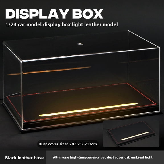 Acrylic Display Box with Light for 1:24 Alloy Car Model Simulation Car Collection Ornaments Dustproof Storage Box Home Decor