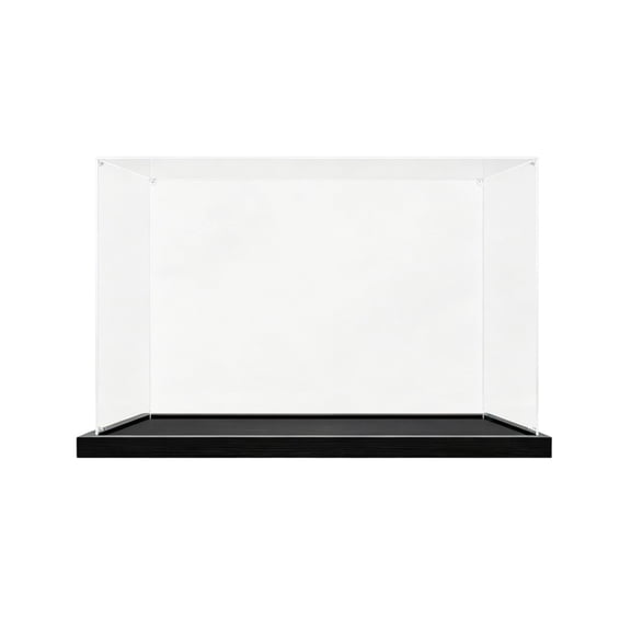 Acrylic Display Box with Wooden Base for Collectible Figures and Building Blocks Dustproof Showcase Case for Desktop Shelf Storage and Organization