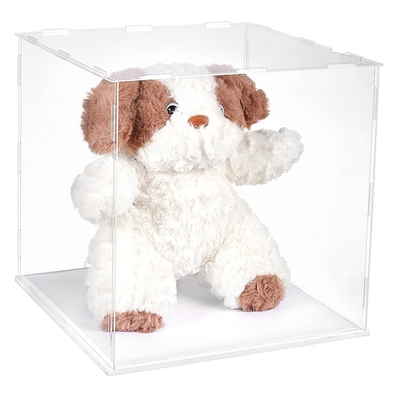 Acrylic Display Boxes Dust-Proof Cases with Black Base for Models Building Blocks Display Holders Square Clear 25x25x25cm