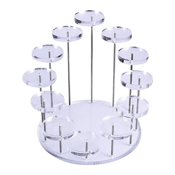 Acrylic Display, Candy Display Rack, 10 in Diameter Base, 12 Round Shelves, Transparent Material, Necklace Display Stand, Bridal Showers, 1 Pc