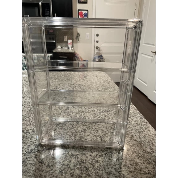 Acrylic Display Case 3-Tier Wall Mount Magnetic Door Removable Cabinet