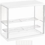 Acrylic Display Case 3-Tier White Action Figure Display Box 10.8x5.3x9inch Rectangle Dustproof Showcase DIY for Display Assembly Display Case with Stickers DIY for Model Colloction