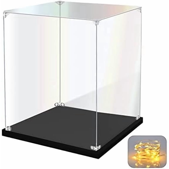 Acrylic Display Case for Collectibles Assemble Clear Acrylic Display Box for Lego Alternative Glass Case for Showcasing Figures Doll Toys Home Storage(6x6x8 inch, 15x15x20 cm)
