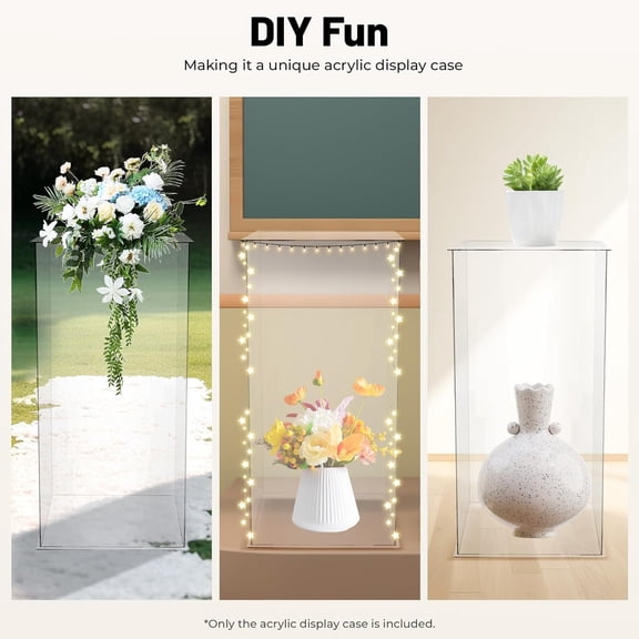 Acrylic Display Case for Large Collectibles Clear Acrylic Box Self-Assemble Showcase Stand for Display Action Figures Home Storage & Organizing Toys Commemorative Gifts Dolls