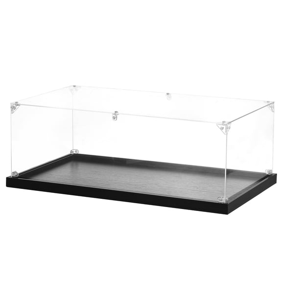 Uxcell Acrylic Display Case Plastic Box Cube Storage Box Clear Small Assemble Dustproof Showcase 9.8x17.7x6 inch for Collectibles Items