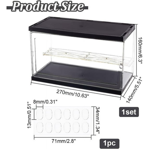 Acrylic Display Case for Collectibles Display Case Acrylic Display Rack Case Organizer with 2 Tier Dustproof Storage Display Box