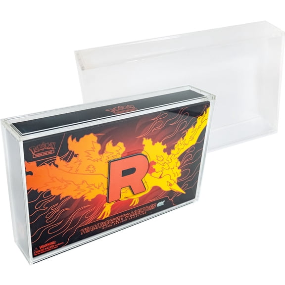 Acrylic Display Case for Pokemon Team Rocket's Moltres ex UPC Box Magnetic Top