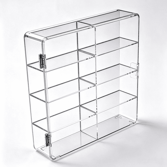 JWGIETK Acrylic Display Box, 8-Compartment Wall-Mountable Organizer for Diecast Cars and Collectibles, 7.7 x 6.7 x 1.7 inch