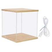 Acrylic Display Case with LED Light, 8"x6"x14" Clear Display Box Figures Display Case for Collectibles