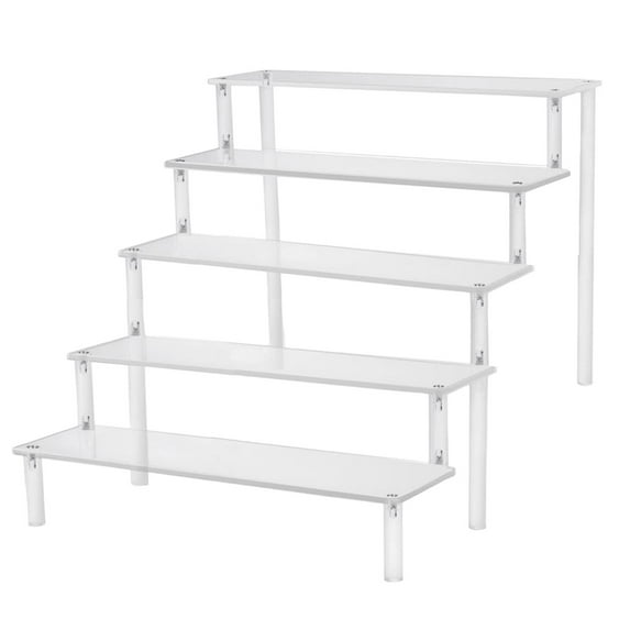 Acrylic Display Rack Tiered Storage Rectangular Tier Holder for Desktop Doll Five Layer Frame