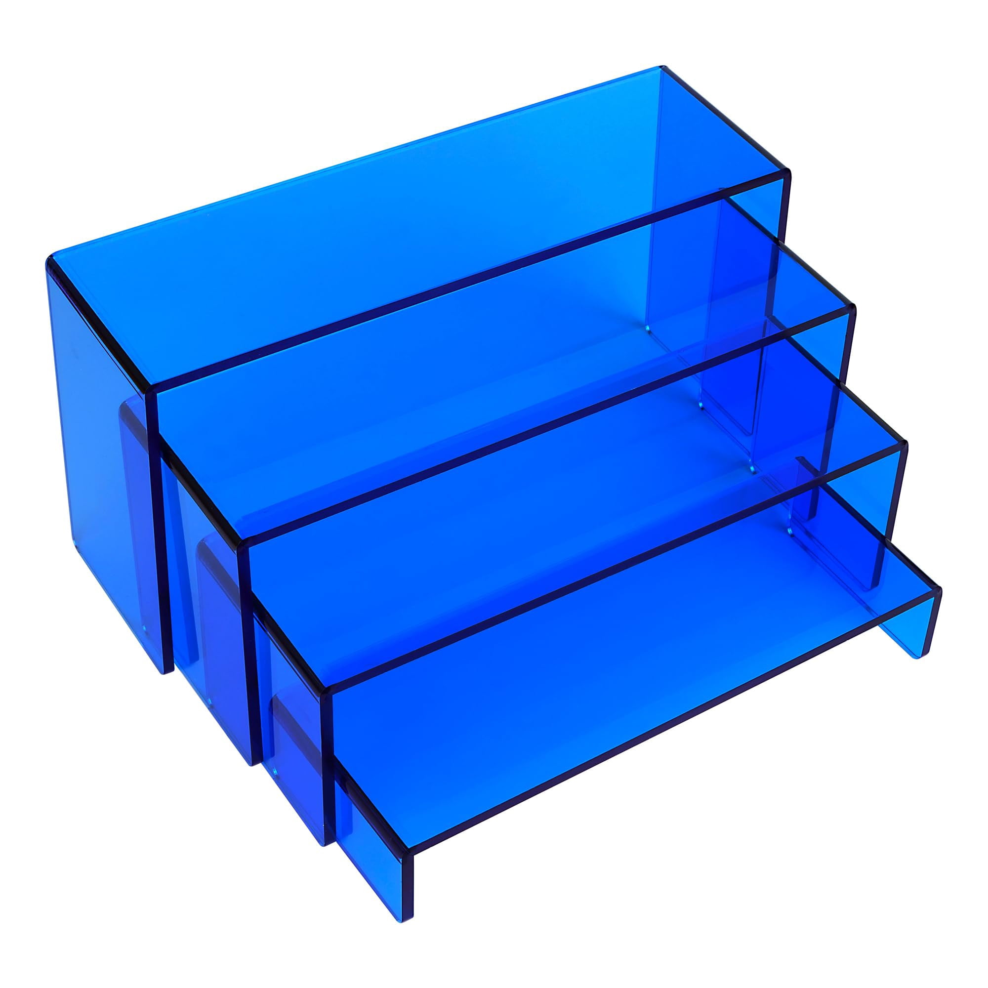 Acrylic Display Riser Set of 4, Heavy Duty Crystal Stand Shelf for ...