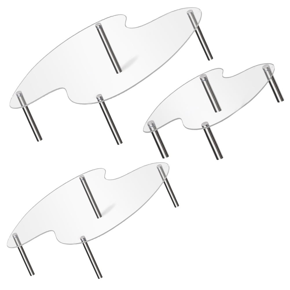 Acrylic Display Risers 3 Pcs Cake Stand Storage Shelves Counter Tray Shelf Rack Shelfs Container