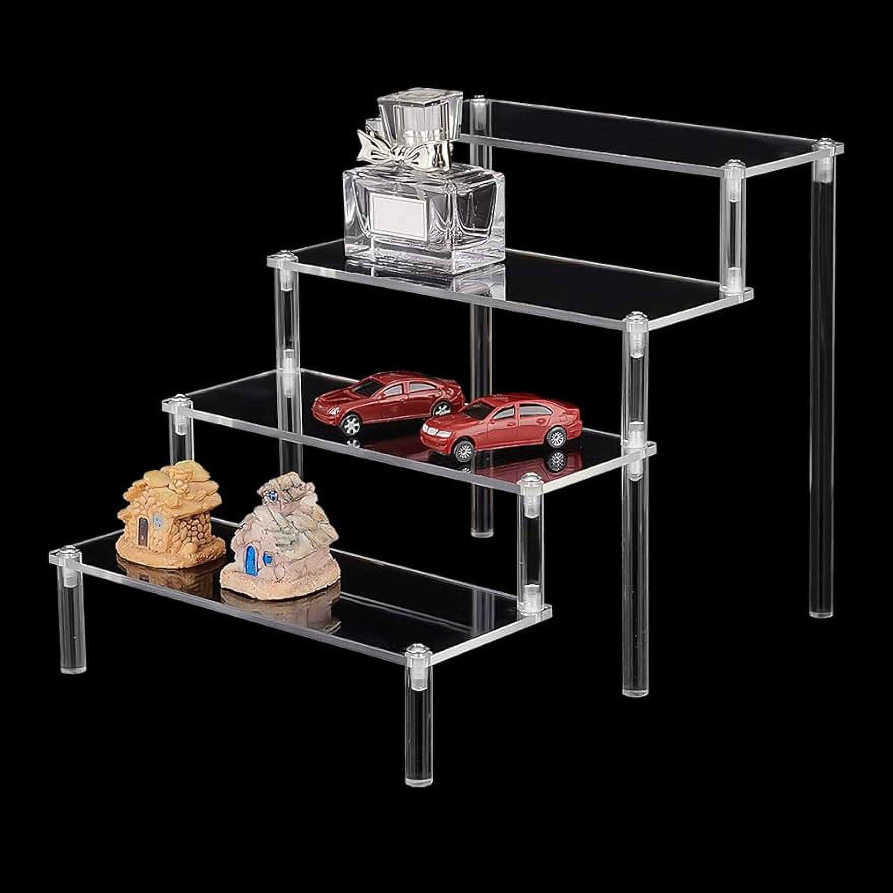 Collection Shelf Rizers Acrylic Display Risers 4-Tier Clear Perfume Organizer Acrylic Shelves ...