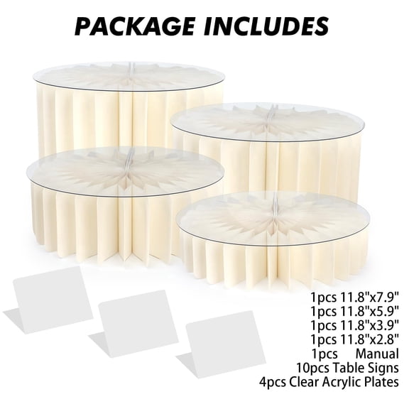 Foldable Food Display stands racks nd Cake Stand Buffet Risers ,Food Cake Stands for Party Buffet Risers and Desert Stands for Show Catering Desserts, Food, Jewelry (6 Pcs)
