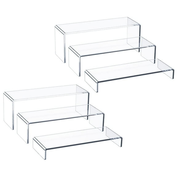 Acrylic Display Risers,6 Pcs 9" Large Acrylic Risers,Thickened 5mm Clear Rectangular Risers for Cupcake Stand,Acrylic Risers Display Stands for Collectibles Display, Food Risers, Perfume Display