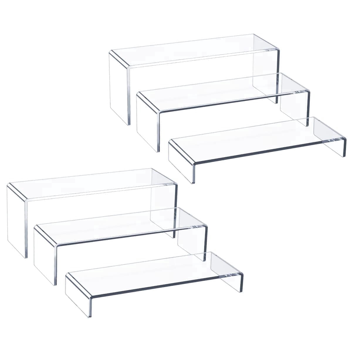 Rectangle Flash Stand TANGKA Acrylic Display Risers, 6 Pcs 9 Inch Thickened 5mm Clear ...