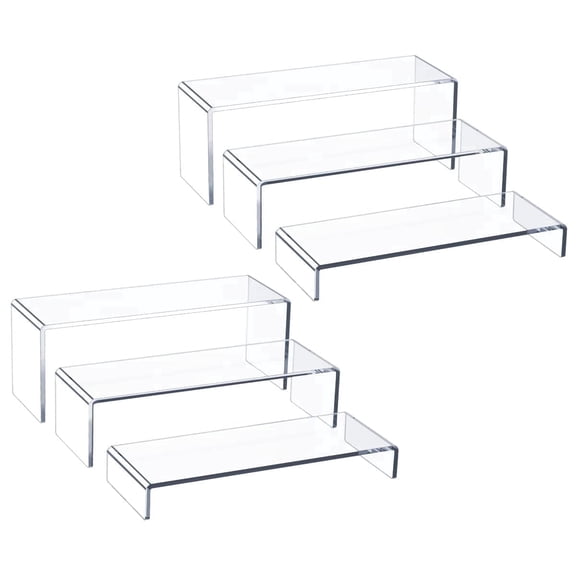 Acrylic Display Risers,6 Pcs 9" Large Acrylic Risers,Thickened 5mm Clear Rectangular Risers for Cupcake Stand,Acrylic Risers Display Stands for Collectibles Display, Food Risers, Perfume Display